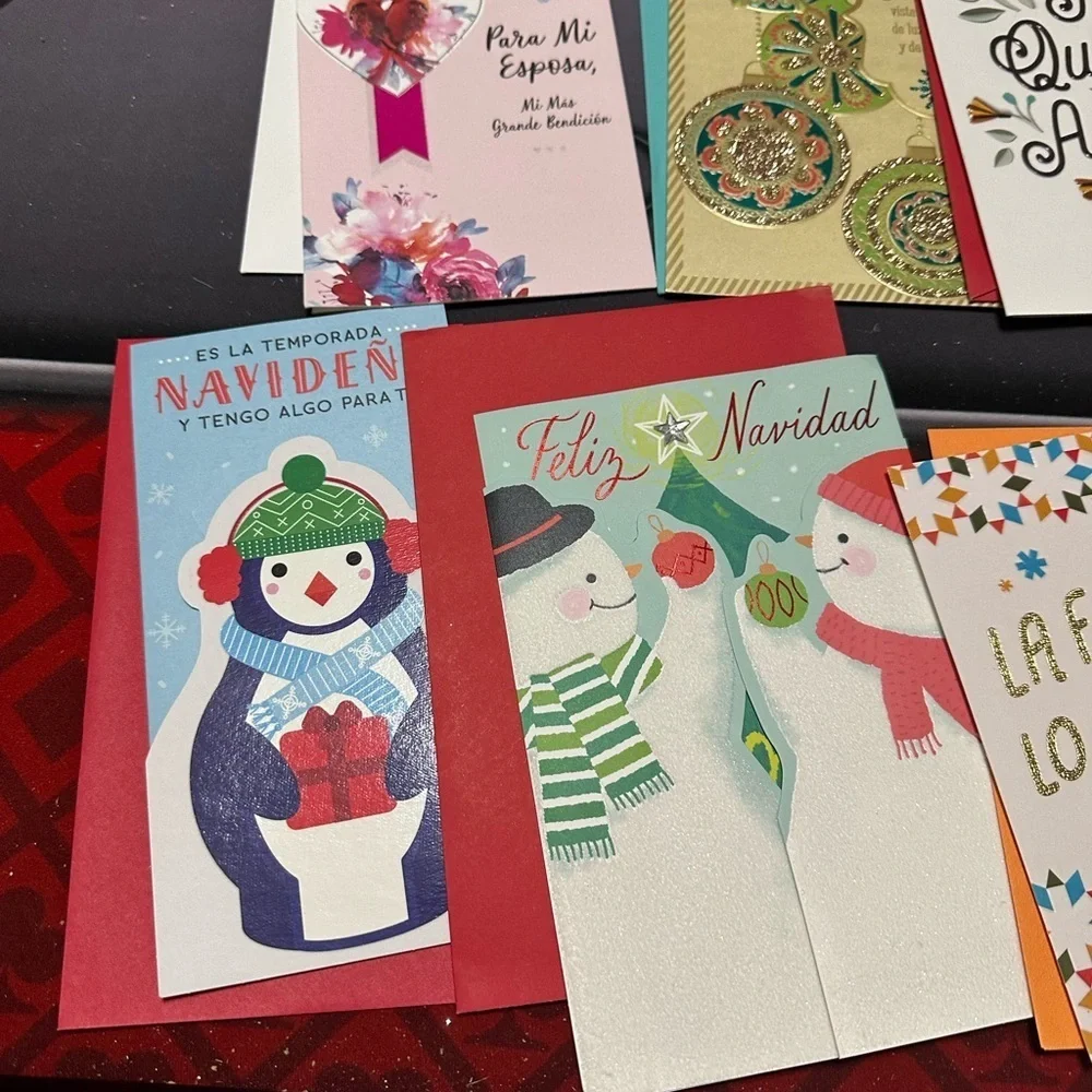 🩵5/$8 10 assorted Spanish Festive Holiday Greeting Cards Set